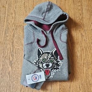 NWT! Chicago Wolves Gray Embroidered Hoodie Size S